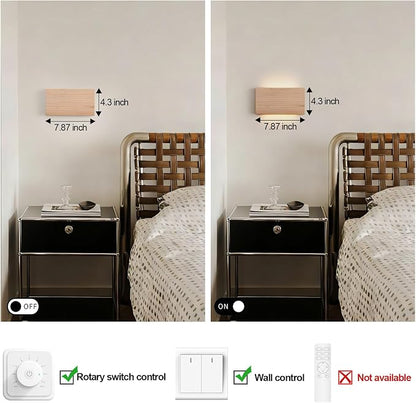Wood Wall Sconce Indoor Wall Lights Hardwired 2 Pack Up and Down Wall Mount - Image 6