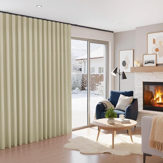 RYB HOME 100% Blackout Curtain for Sliding Glass Doors/Bedroom/Living Room - Image 2