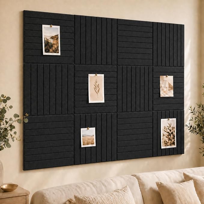 Large Cork Boards for Walls – 48 x 36 Self Adhesive Felt Wall Tiles by CreateYourIdealSpace