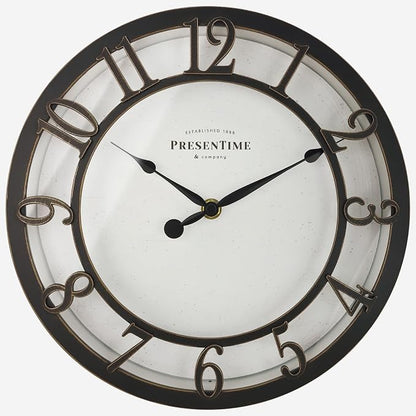 Presentime & Co 10" Farmhouse Series Wall Clock, Vintage Style, Retro Clock by Presentime