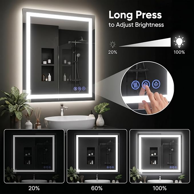 Antok 24"x 36" LED Bathroom Mirror - Image 4