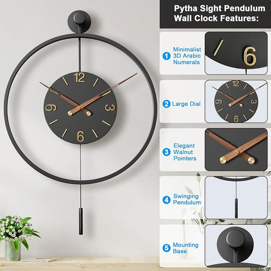 30.7×20 Inch Large Modern Decorative Wall Clocks - Image 2