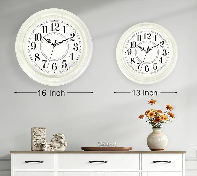 Vintage Wall Clock 16 Inch Quartz Silent Non-Ticking Analog Clock Battery - Image 6