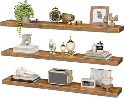 RALGEND Floating Shelves for Wall, 1.5" Thick Wall Shelf Set of 3 - Image 9