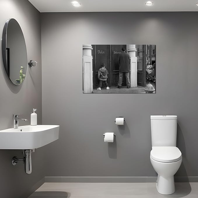 Funny Bathroom Wall Decor Black and White Wall Art - Image 7