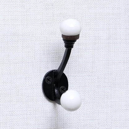 Indian Shelf Pack of 6 Double Prong White Decorative Coat Hooks Unique Coat by IndianShelf