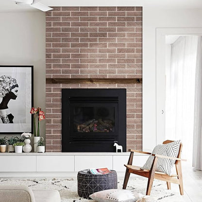 2 Red/Brown Thin Brick Wall Tiles, Clay Manufactured Faux Brick Veneers - Image 5