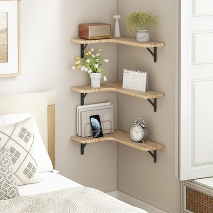 YGEOMER Corner Floating Shelves, Wall Mounted Corner Shelf - Image 4