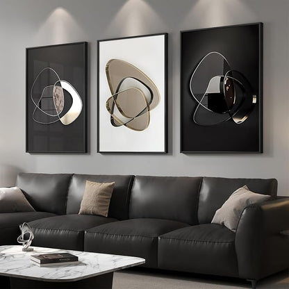 Large Framed Modern Elegant Abstract Wall Art - Image 2