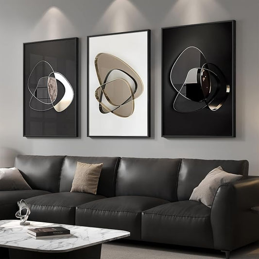 Large Framed Modern Elegant Abstract Wall Art - Image 2