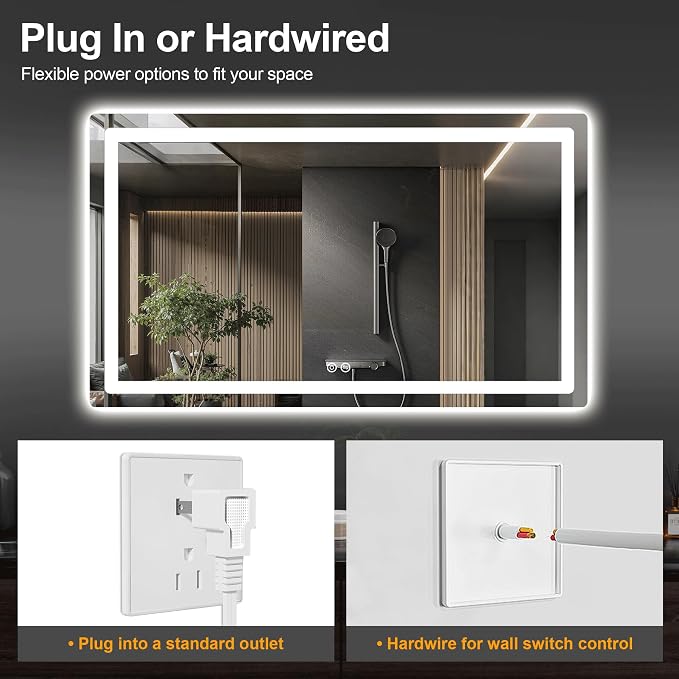 Led Mirror for Bathroom, 30x55 Bathroom Vanity Mirror for Wall - Image 5