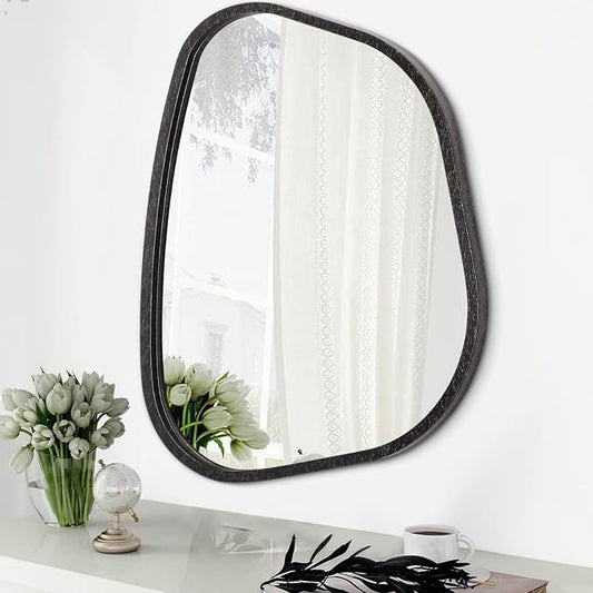 Irregular Asymmetrical Mirror Wall Mounted, Unique Vanity Mirror, Shaped by HLFMVWE