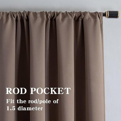 IGEMAEVE Blackout Curtains 72 Inch Length 2 Panels Set, Rod Pocket Energy - Image 2