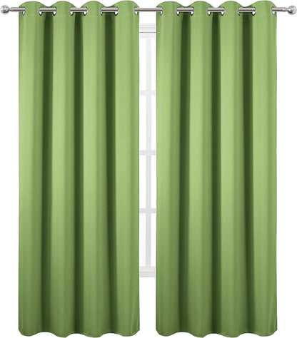 LEMOMO Light Green Thermal Blackout Curtains/52 x 95 Inch/Set of 2 Panels Room - Image 2