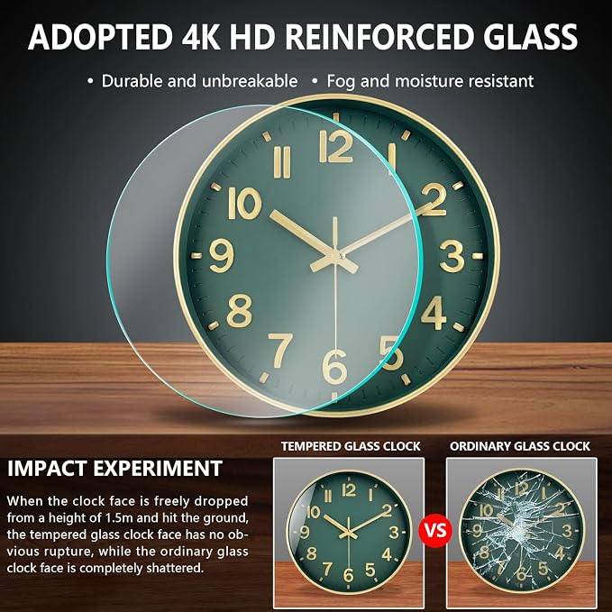 Wall Clocks Battery Operated, 12 Inch Non Ticking Digital Wall Clock, Silent - Image 5