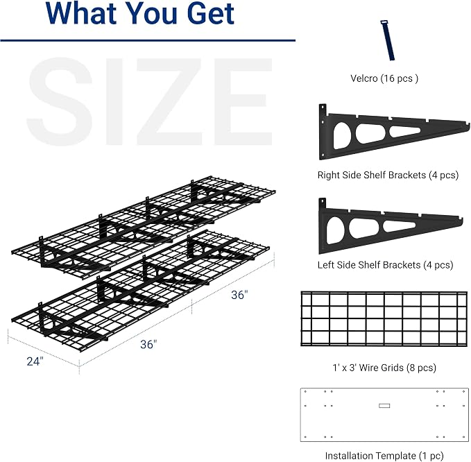 FLEXIMOUNTS 2-Pack 2x6ft Garage Shelving 24-inch-by-72-inch Heavy Duty Wall - Image 2