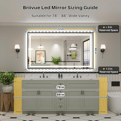 72x40 Inch LED Bathroom Mirror - Image 2