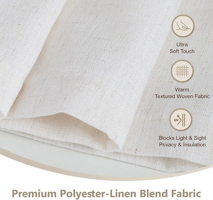 DEJAVU No Drill Cordless Blackout Roman Shades, Linen Textured Privacy Roman - Image 2