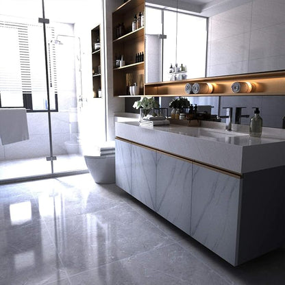 Large White Marble Granite Wallpaper Peel Stick Thicken 31.5x354inch Waterproof - Image 8