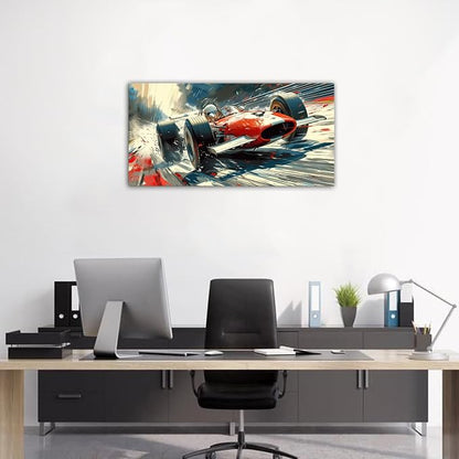Large Abstract Car Posters F1 Wall Art Vintage Formula 1 Racing Canvas Prints - Image 3