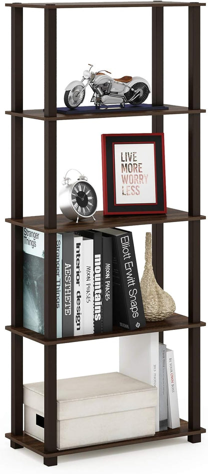 Furinno TURN-S-TUBE Book Shelf, 5-Tier Toolless Storage Shelves by Furinno-FitsYourSpaceFitsYourBudget