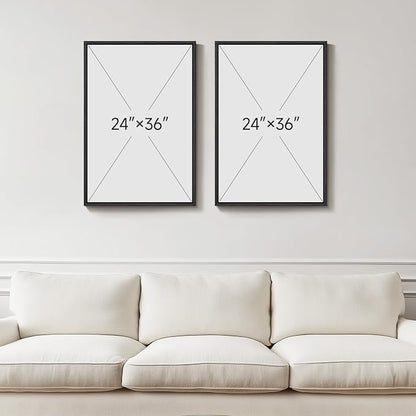 Large Framed Abstract Canvas Wall Art, 2 Piece Modern Prints Paintings Artwork - Image 3
