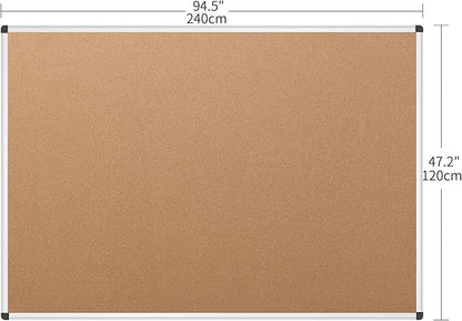 VIZ-PRO Large Cork Bulletin Board, 96 X 48 Inches, Wall-Mounted Corkboard - Image 2
