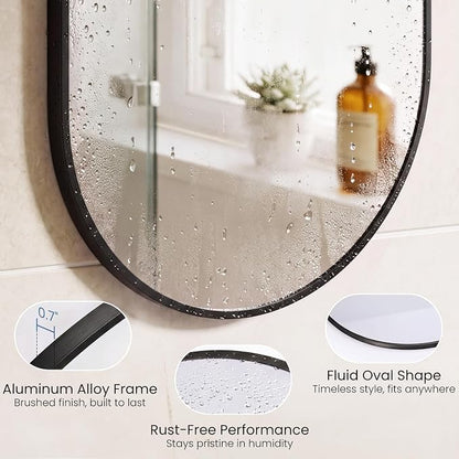 Sweetcrispy 24" x 36" Black Bathroom Mirror - Image 7