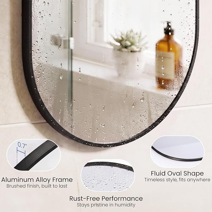 Sweetcrispy 20" x 30" Black Bathroom Mirror - Image 2