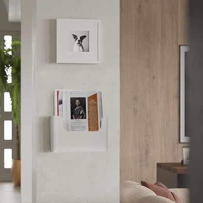 YOHOM No Drilling File Holder Wall Mails Magazines Organizer Adhesive Door Mount - Image 7