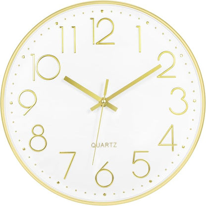 Foxtop 14 Inch Large Wall Clock Silent Non-Ticking Battery Operated Round by Foxtop