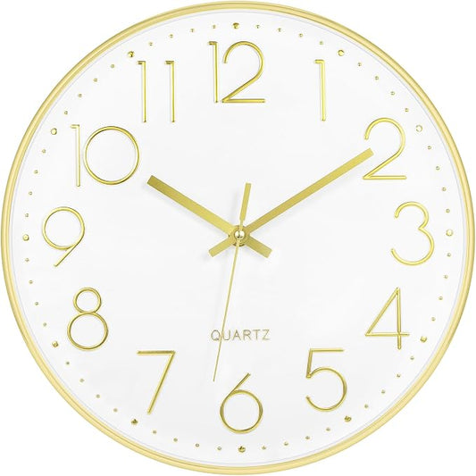 Foxtop 14 Inch Large Wall Clock Silent Non-Ticking Battery Operated Round by Foxtop