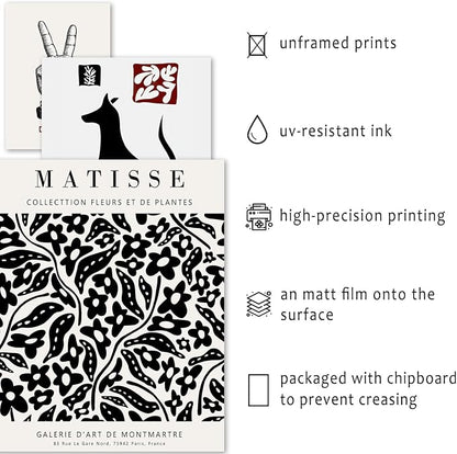 ANERZA 16 PCS Black and White Wall Art Decor, Matisse Abstract Gallery Wall - Image 3