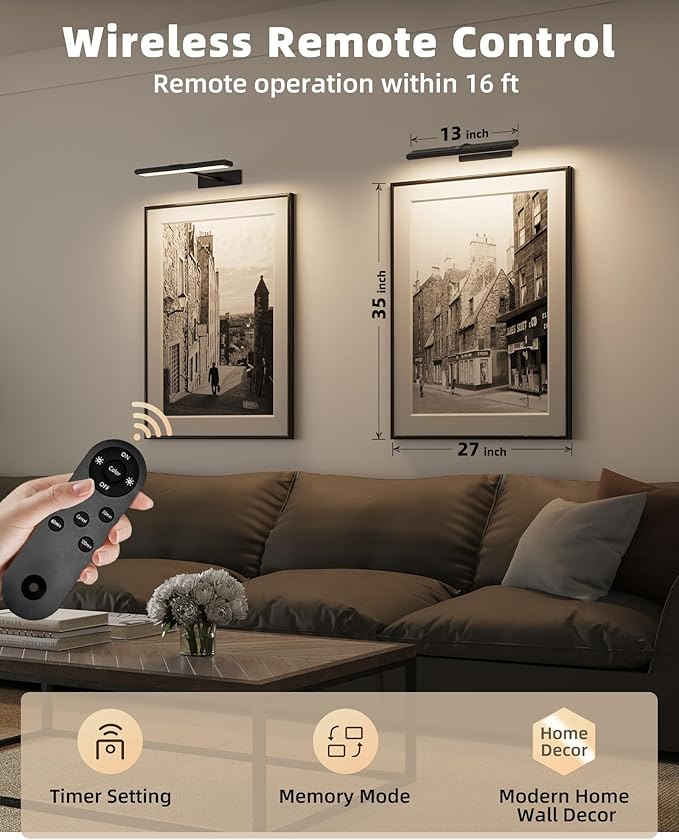 EZVALO Picture Light for Wall, Dimmable Magnetic LED Art Painting Light - Image 3