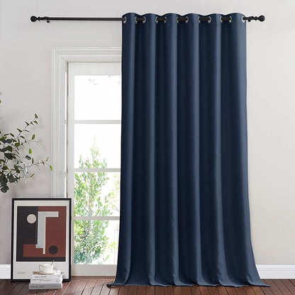 NICETOWN Navy Blue Blackout Room Divider Curtains 144 inch Length, Grommet by NICETOWN
