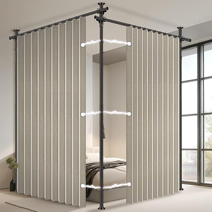 100% Blackout Room Divider Curtains Sets Cream White W100 x L96 in, 2 Panels by AJAZZ