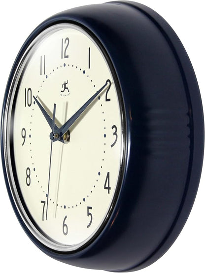 Infinity Instruments Retro 9.5 Inch Round Indoor Wall Clock - Image 4
