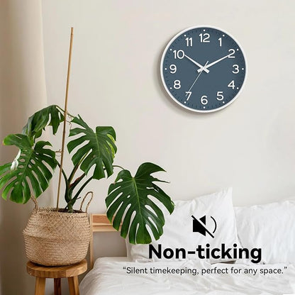 Roymnie Wall Clock 10 Inch Silent Wall Clocks Battery Operated-Modern Non - Image 4