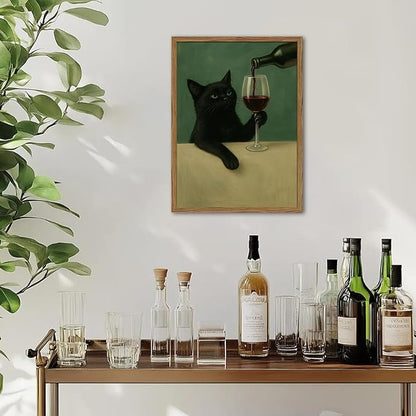 Funny Black Cat Wall Art Moody Black Cat - Image 6