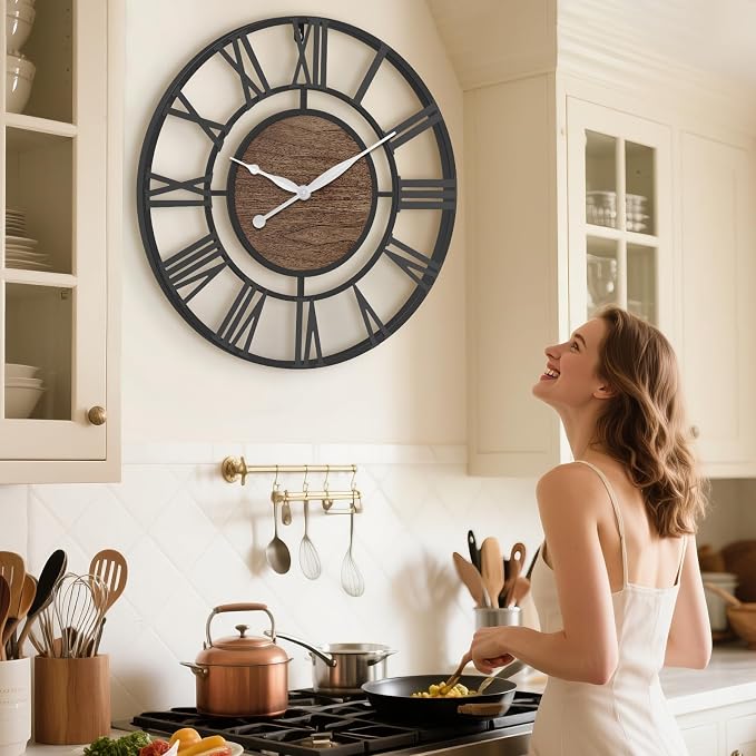 Pytha Sight 24 Inch Large Oversized Farmhouse Modern Decorative Wall Clock - Image 6