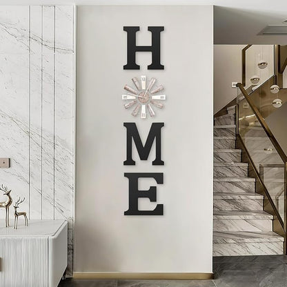 Farmhouse Home Signs with Windmill Clock Wall Decor Rustic Home Letters Wall Art - Image 4