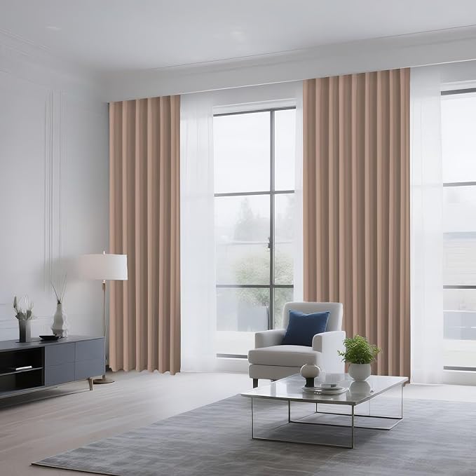 CUCRAF Khaki Blackout Curtains 72 inch Length 2 Panels Set, Rod Pocket Room - Image 8