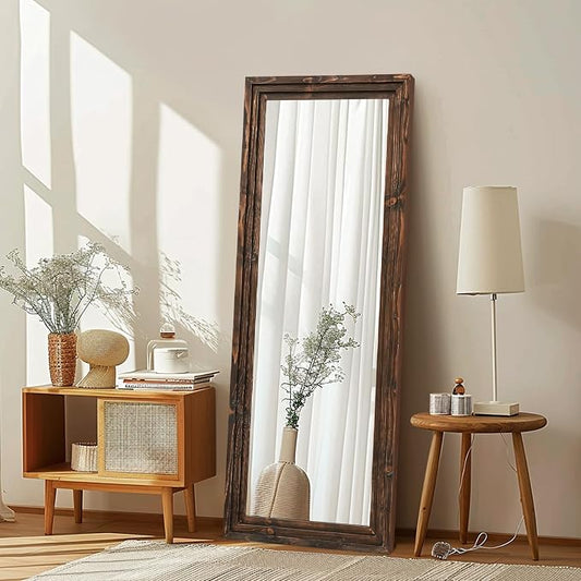 Full Length Mirror 58"x22" Solid Wood Frame Floor Large Mirror by ABSWHLM