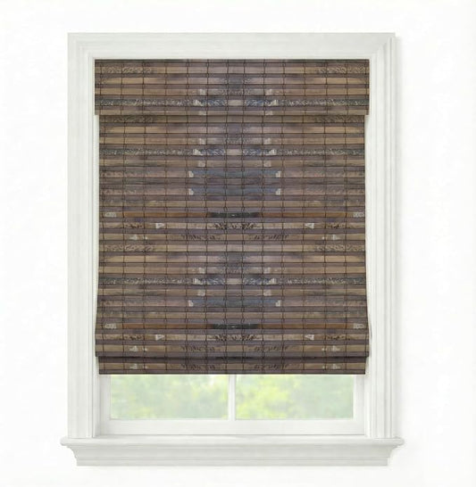 Cordless Woven Wood Roman Shades, 24W x 60H, Hatteras Cocoa, Sizes 20-72 Wide by FirstRateBlinds
