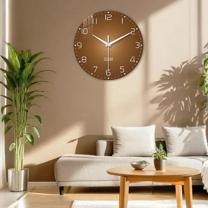 XNM Minimalist Wall Clock for Office Round Brown Wall Clock Battery Operated 20 - Image 5
