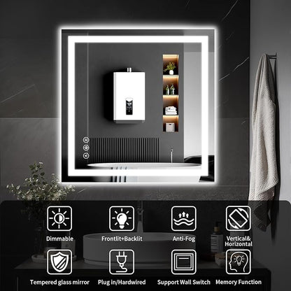 LED Bathroom Mirrors 32"x32" Bathroom Mirror - Image 8