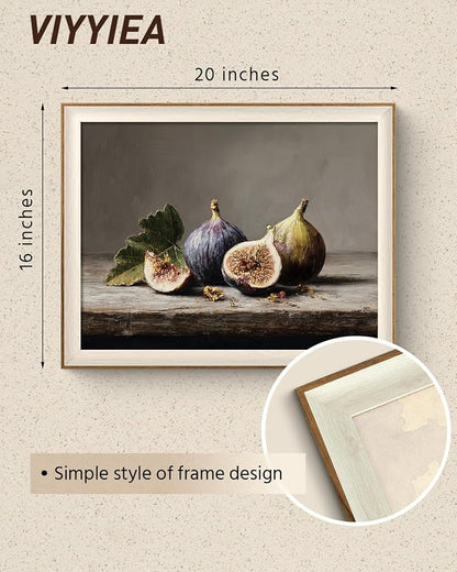 VIYYIEA Framed Wall Art for Living Room, Still Life Fig Canvas Prints, Rustic - Image 5