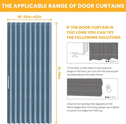 AJAZZ 100% Blackout Accordion Doors Interior Magnetic Door Curtain Closet Door - Image 2