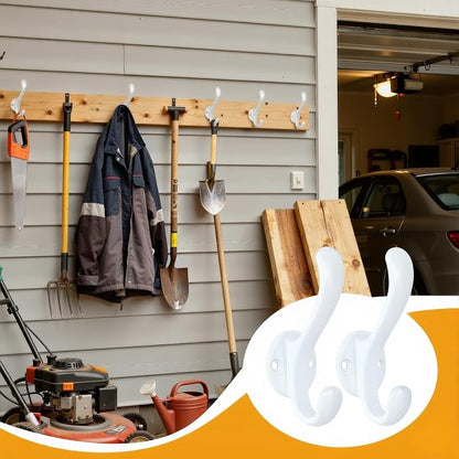 10 Pack Coat Hooks Wall Mount Heavy Duty Utility Retro Double Hooks - Image 9