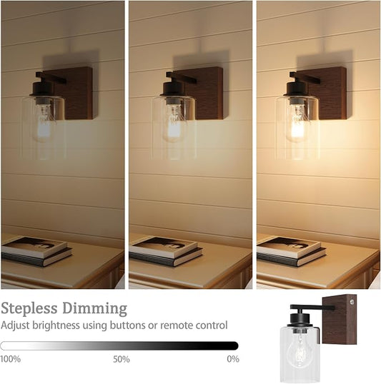 Battery Operated Wall Sconce Set of 2, Easy Install Dimmable Wireless Wall Lamps - Image 2